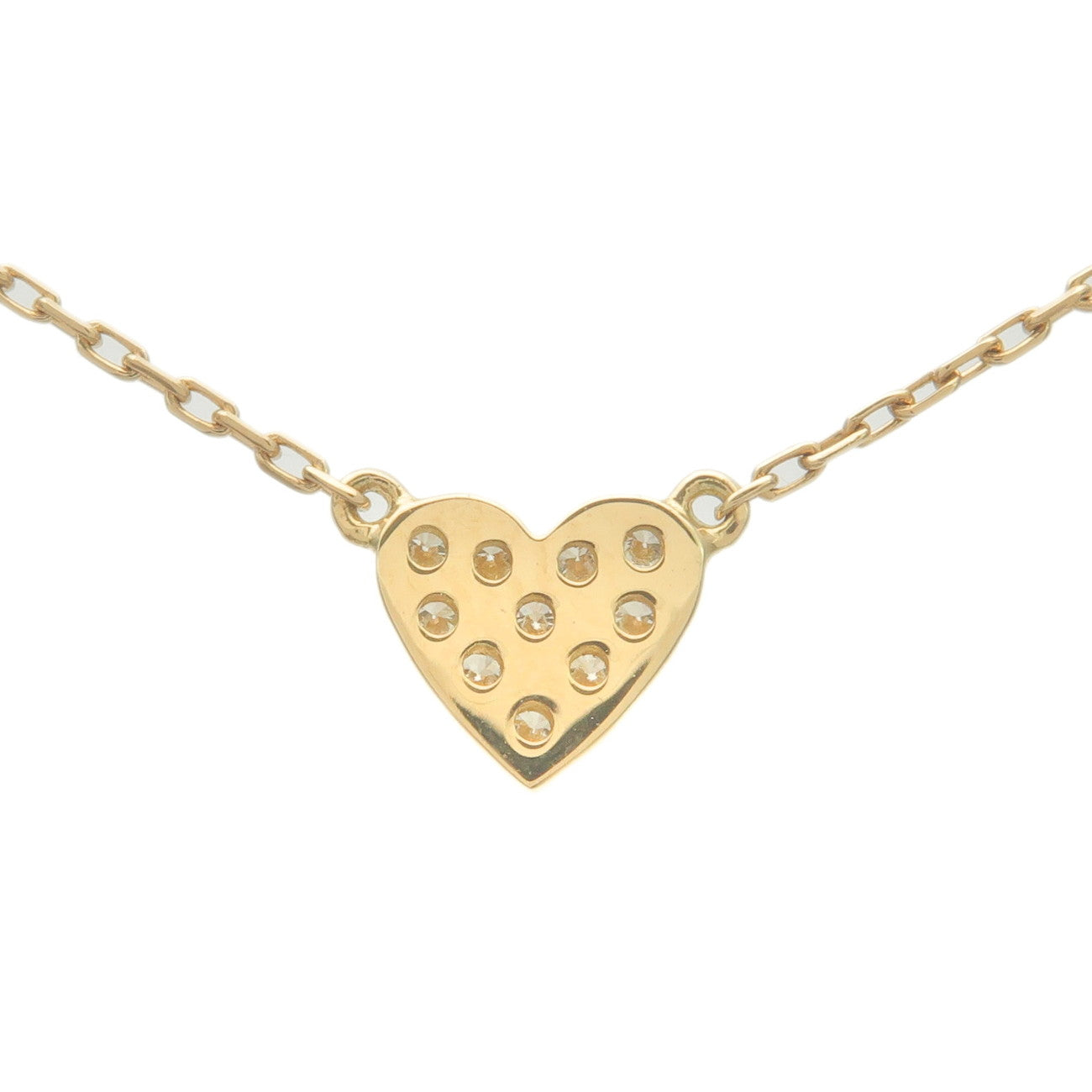 AHKAH Heart Pave Diamond Necklace 0.05ct K18 750 Yellow Gold