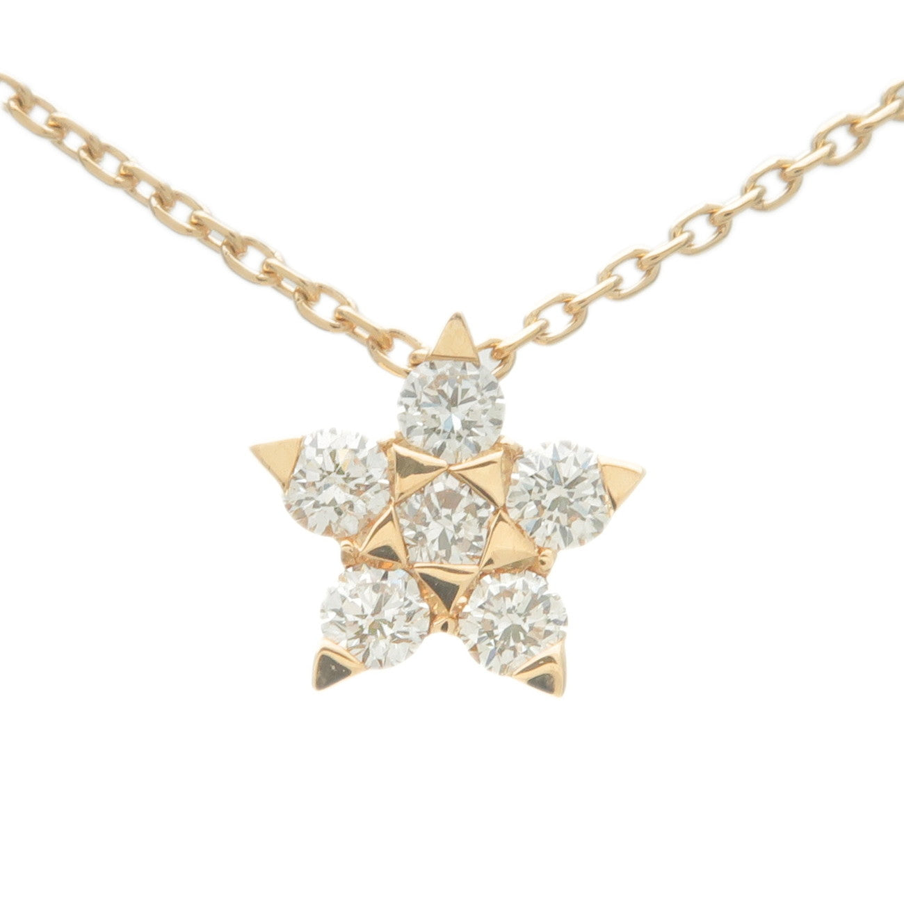 STAR-JEWELRY-Star-Charm-Diamond-Necklace-0.15ct-K18YG-Yellow-Gold