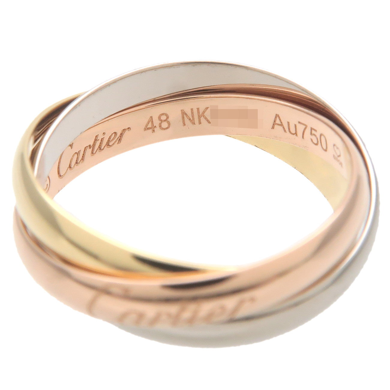 Cartier Trinity Ring SM K18 750 YG/WG/PG #48 US4.5-5 EU48.5