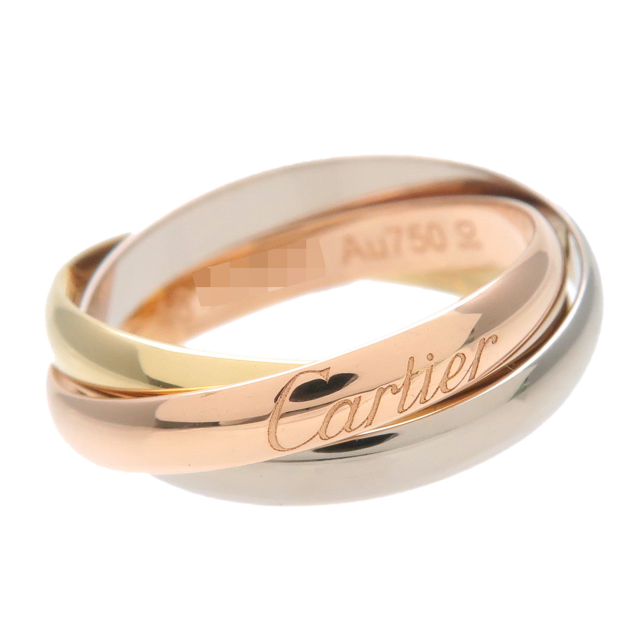 Cartier Trinity Ring SM K18 750 YG/WG/PG #48 US4.5-5 EU48.5