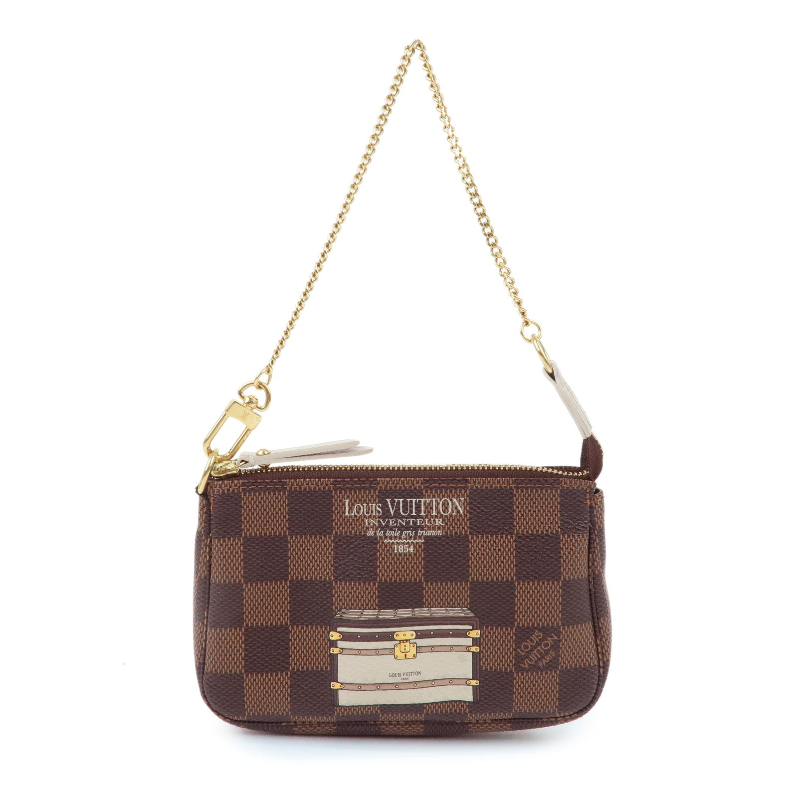 Louis Vuitton Damier Ebene Mini Pochette Accessoires Hand Pouch N63181 -  YH00449