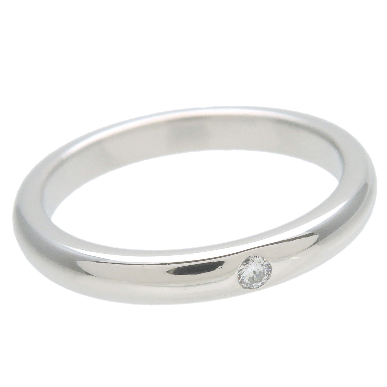 Tiffany&Co. Stacking Band Ring 1P Diamond PT950 Platinum US5-5.5