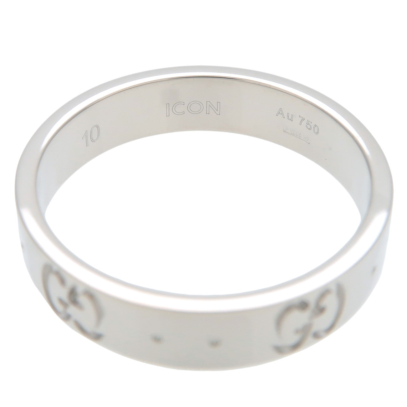 GUCCI Icon Ring K18WG 750WG White Gold #10 US5-5.5 EU50