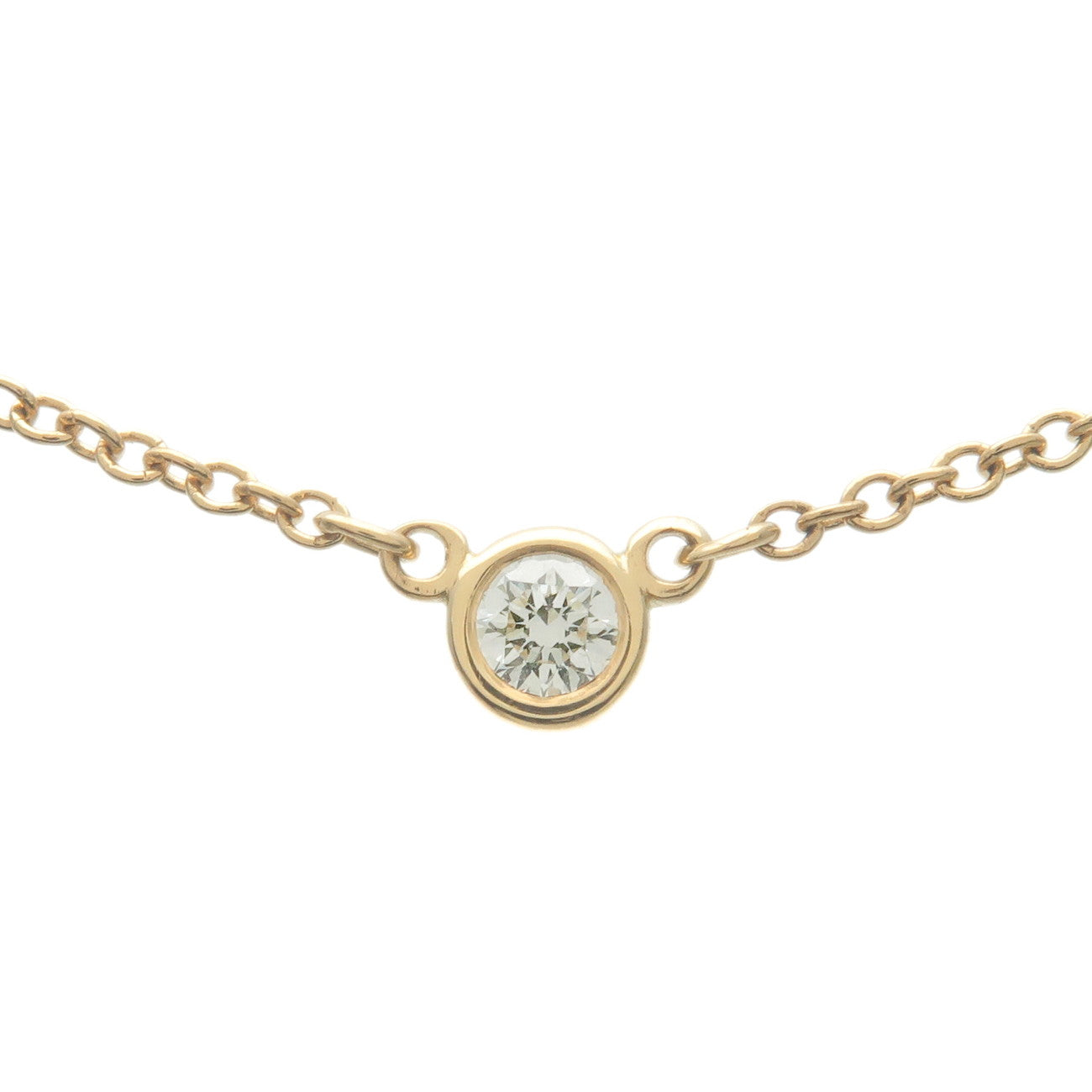 Tiffany&Co.-By-The-Yard-1P-Diamond-Necklace-0.05ct-K18-Yellow-Gold