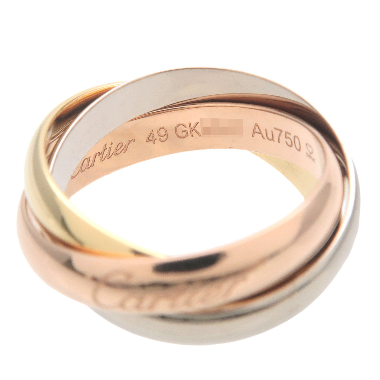 Cartier Trinity Ring MM K18 750 YG/WG/PG #49 US5 EU49