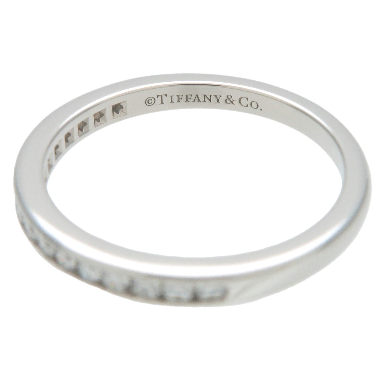 Tiffany&Co. Half Circle Channel Setting Diamond Ring PT950 US5