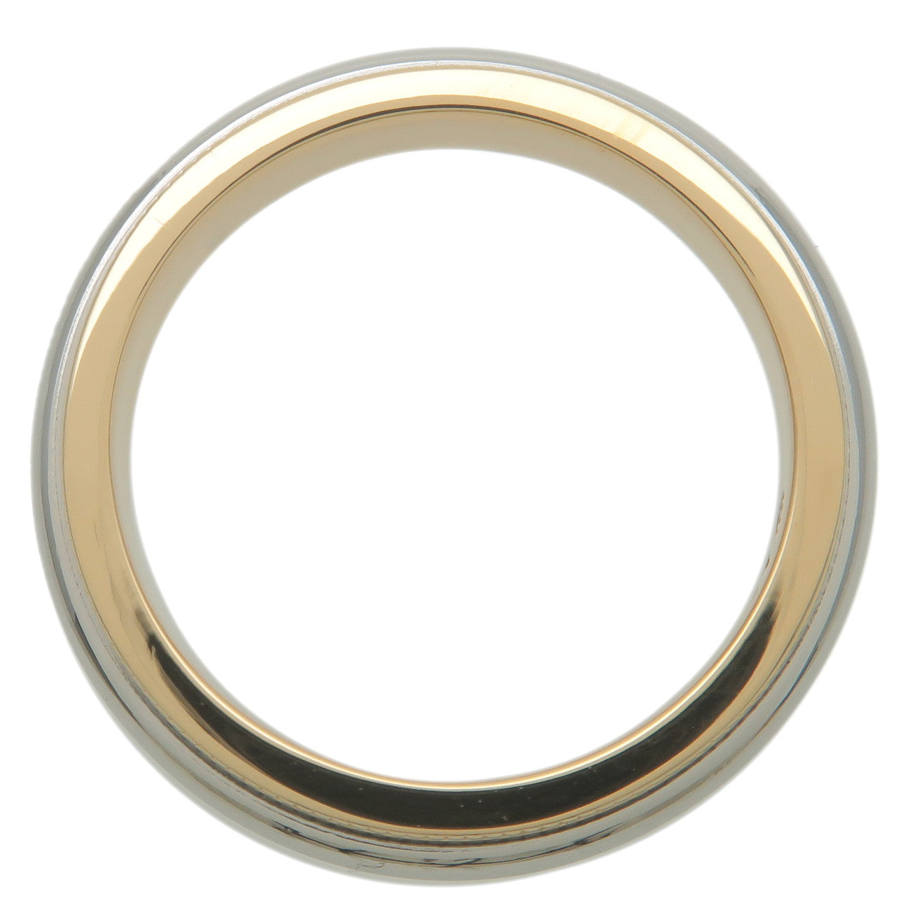 Tiffany&Co. Milgrain Band Ring K18 Yellow Gold Platinum 950 US4.5