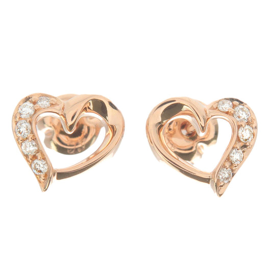 4C-Heart-Charm-5P-Diamond-Earrings-K18PG-750-Rose-Gold