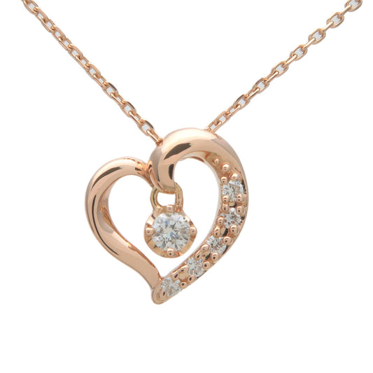 4C-Heart-Diamond-Necklace-K18PG-750PG-Rose-Gold