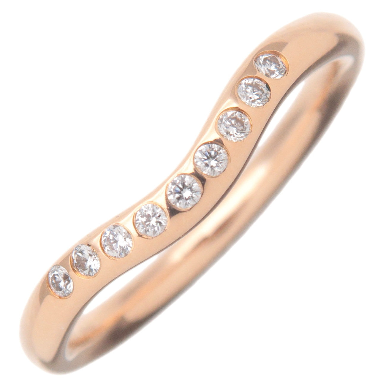 Tiffany&Co.-Curved-Band-Ring-9P-Diamond-K18PG-Rose-Gold-US5-EU49