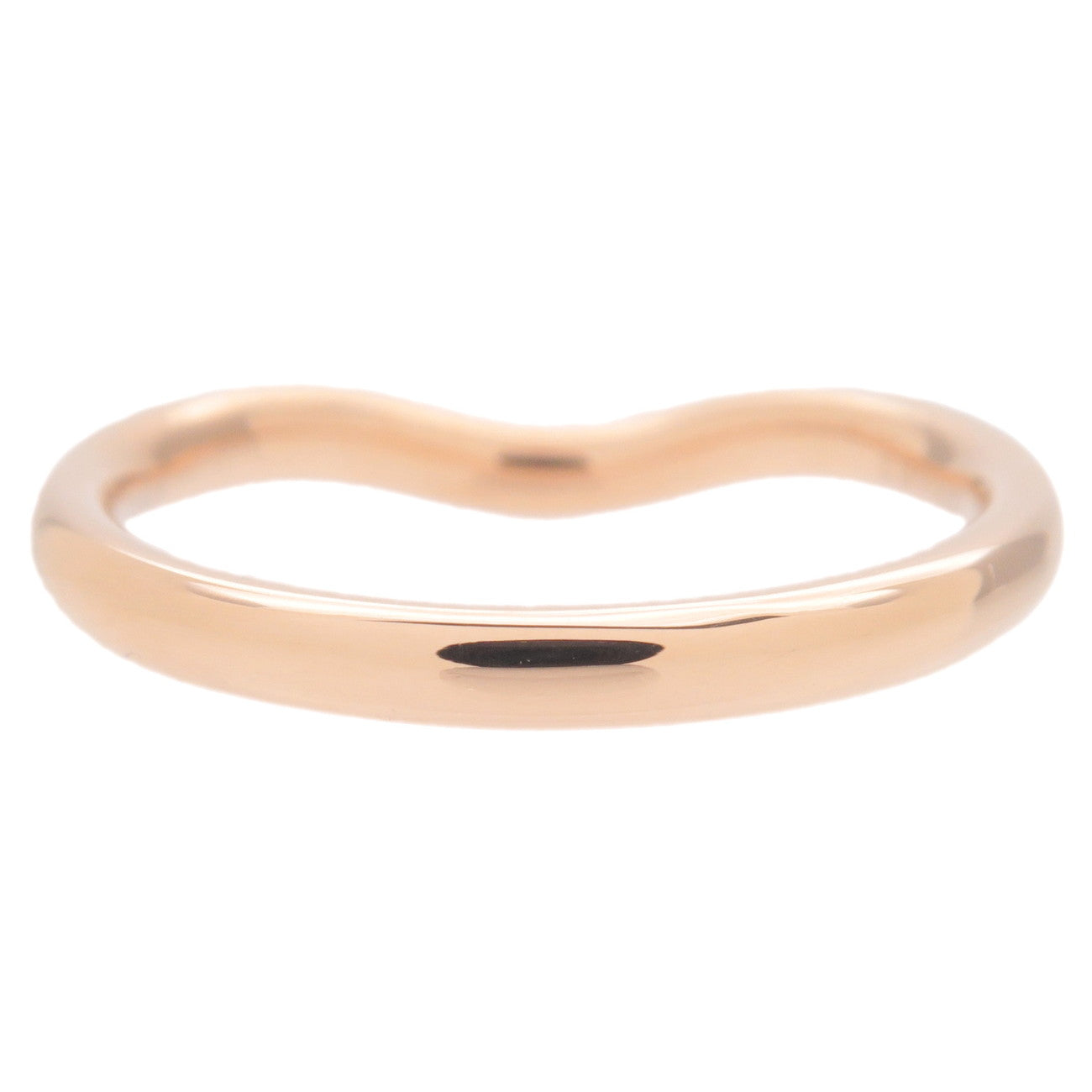 Tiffany&Co. Curved Band Ring 9P Diamond K18PG Rose Gold US5 EU49