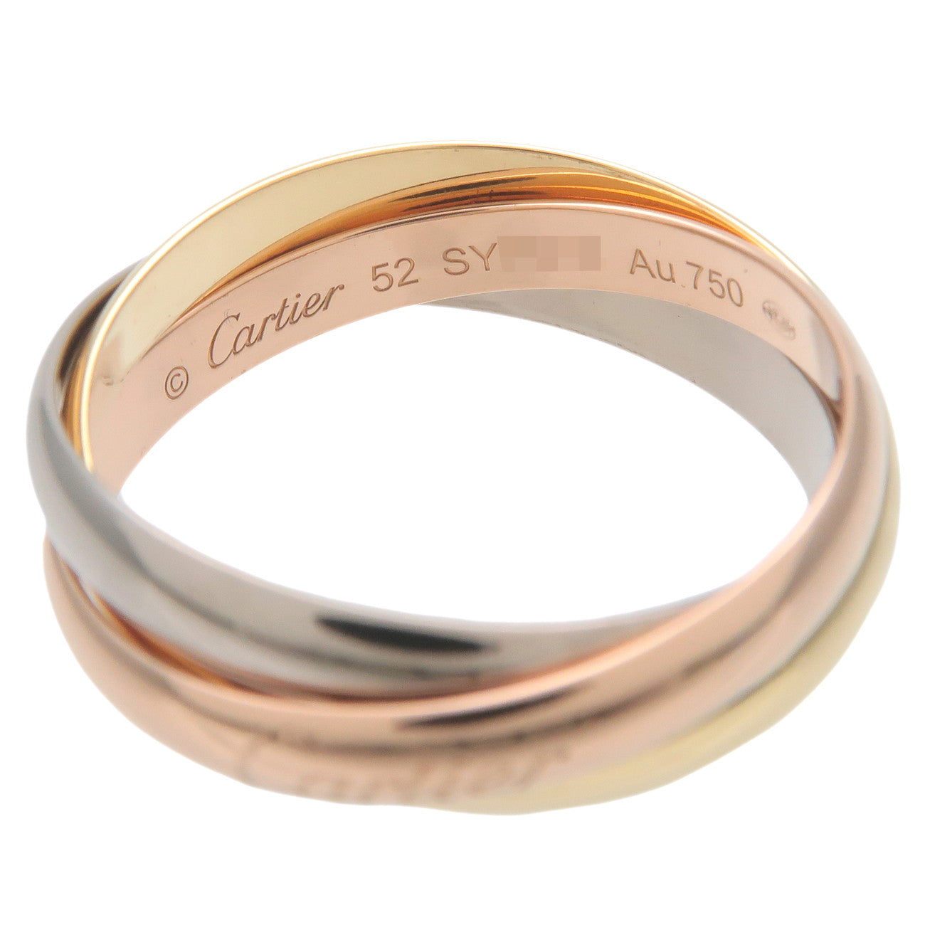 Cartier Trinity Ring SM K18 750 YG/WG/PG #52 US6-6.5 EU52.5