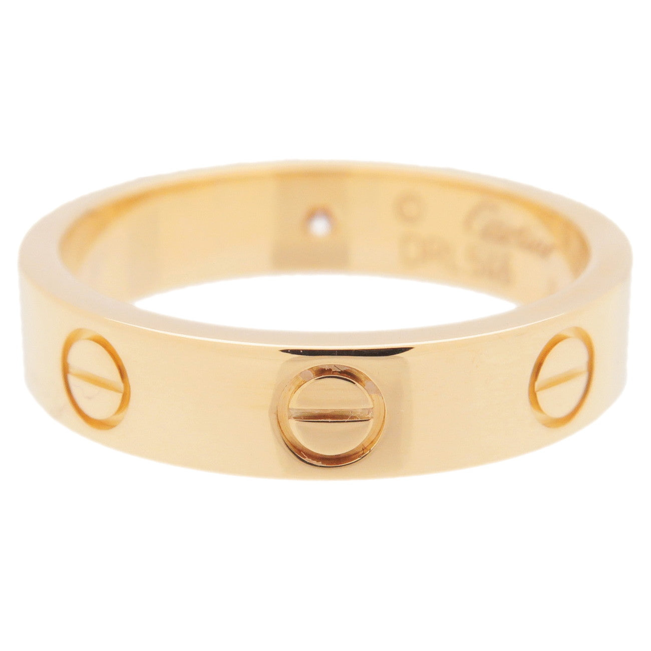 Cartier Mini Love Ring 1P Diamond K18YG 750 Yellow Gold #49 US5