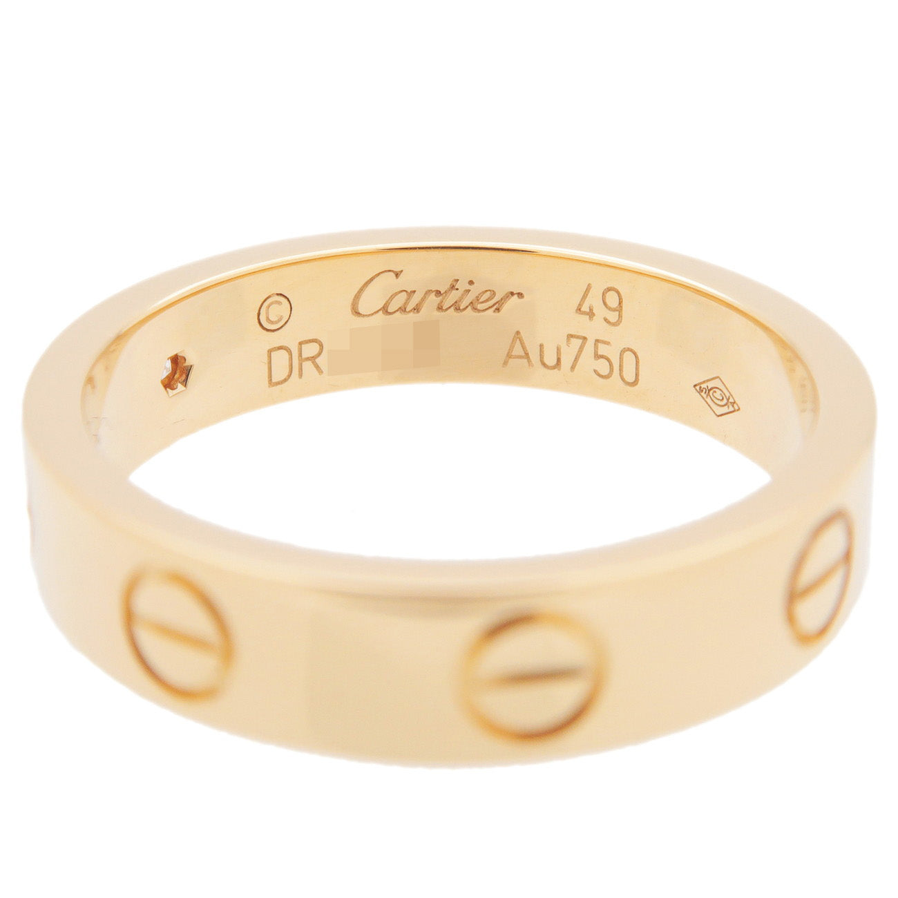 Cartier Mini Love Ring 1P Diamond K18YG 750 Yellow Gold #49 US5