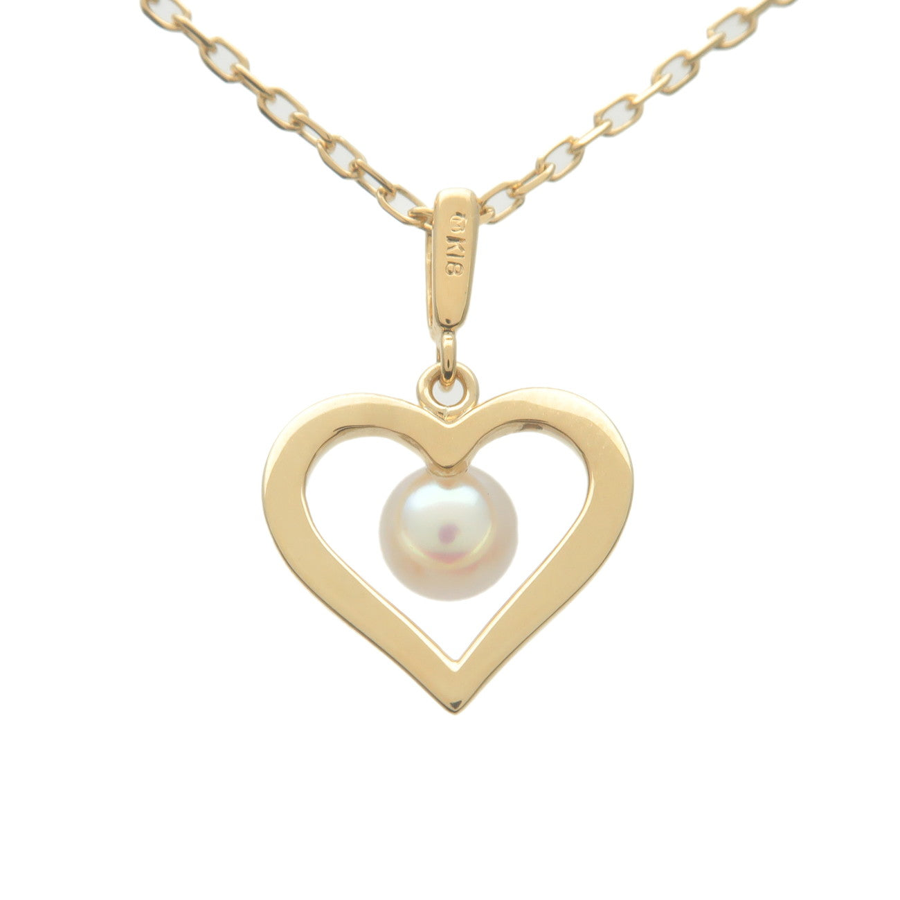 MIKIMOTO Pearl Necklace K18YG 750YG Yellow Gold