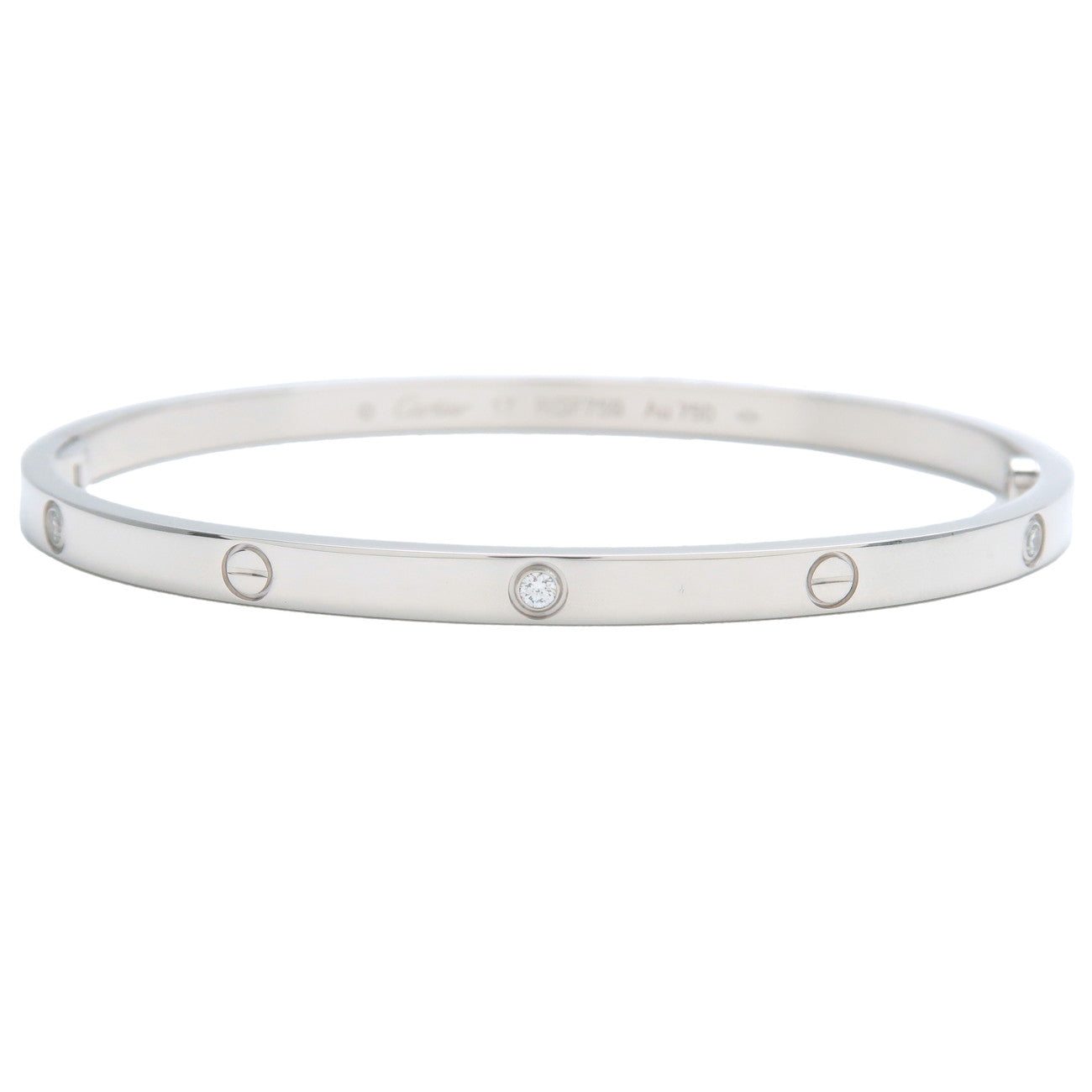 Cartier Love Bracelet SM 17 6P Half Diamond K18WG White Gold