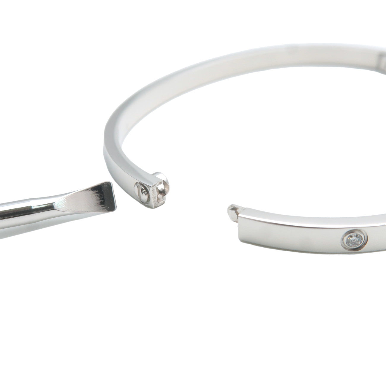 Cartier Love Bracelet SM 17 6P Half Diamond K18WG White Gold