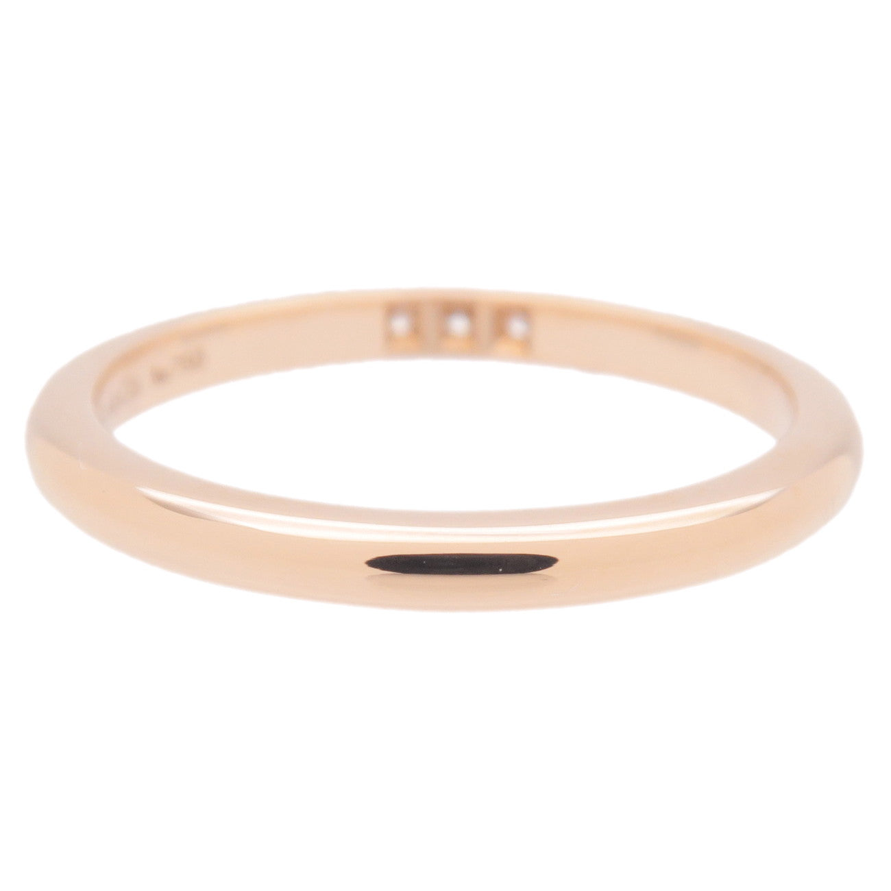 Tiffany&Co. Classic Band Ring 3P Diamond K18 Rose Gold US5 EU49