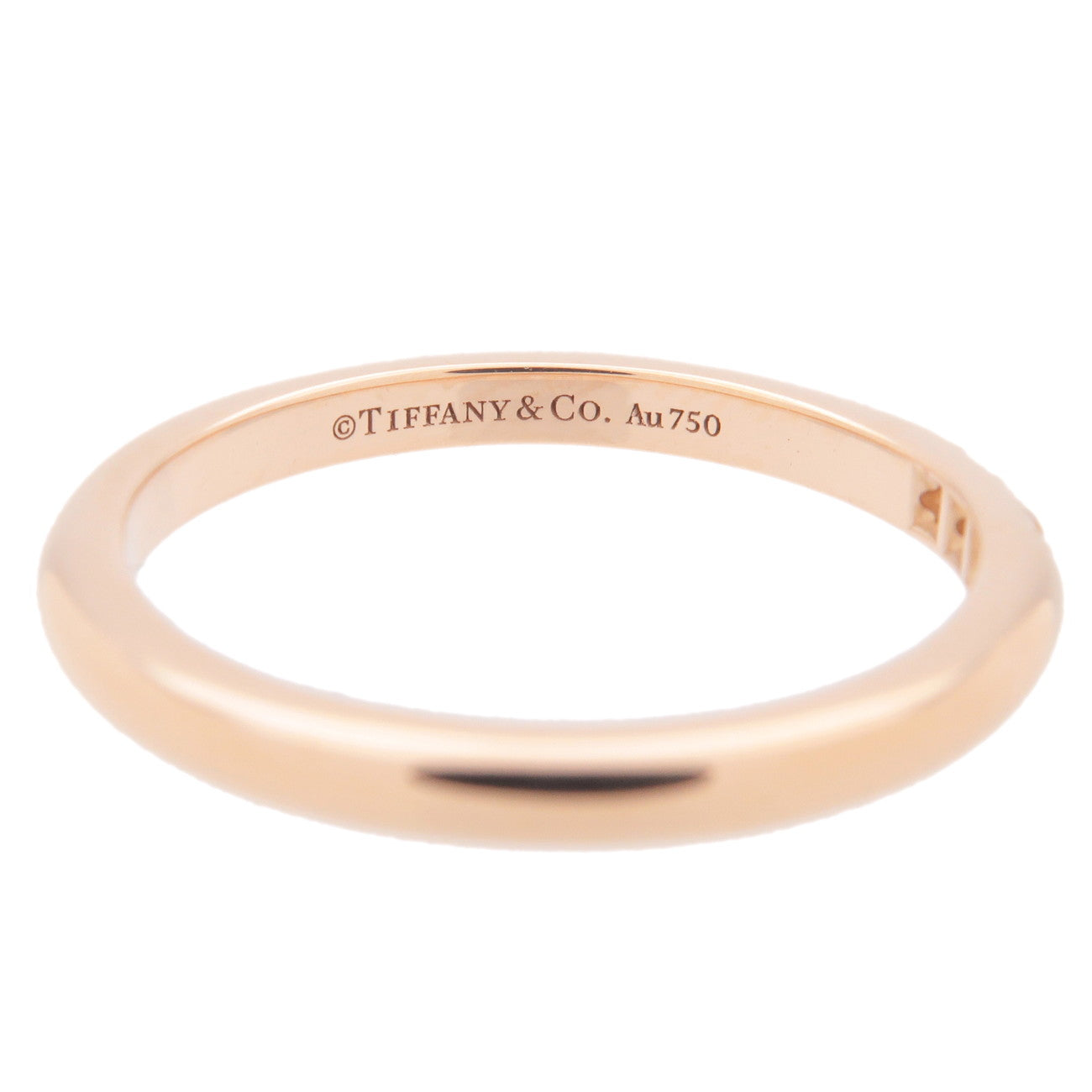 Tiffany&Co. Classic Band Ring 3P Diamond K18 Rose Gold US5 EU49