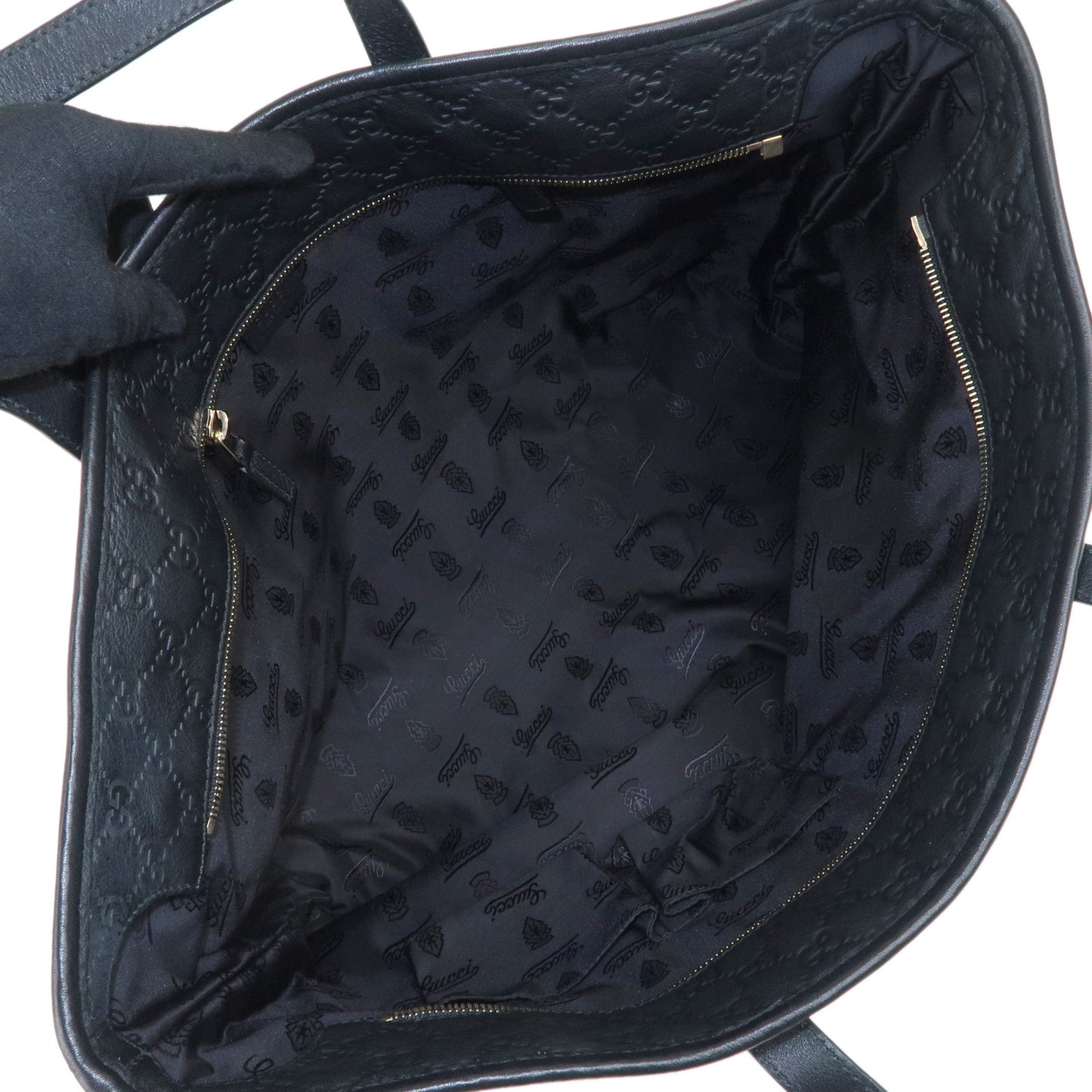 GUCCI Guccissima Leather Tote Bag Shoulder Bag Black 211120