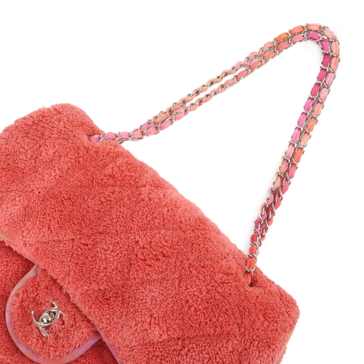 CHANEL Matelasse Pile Big Matelasse Chain Shoulder Bag Pink