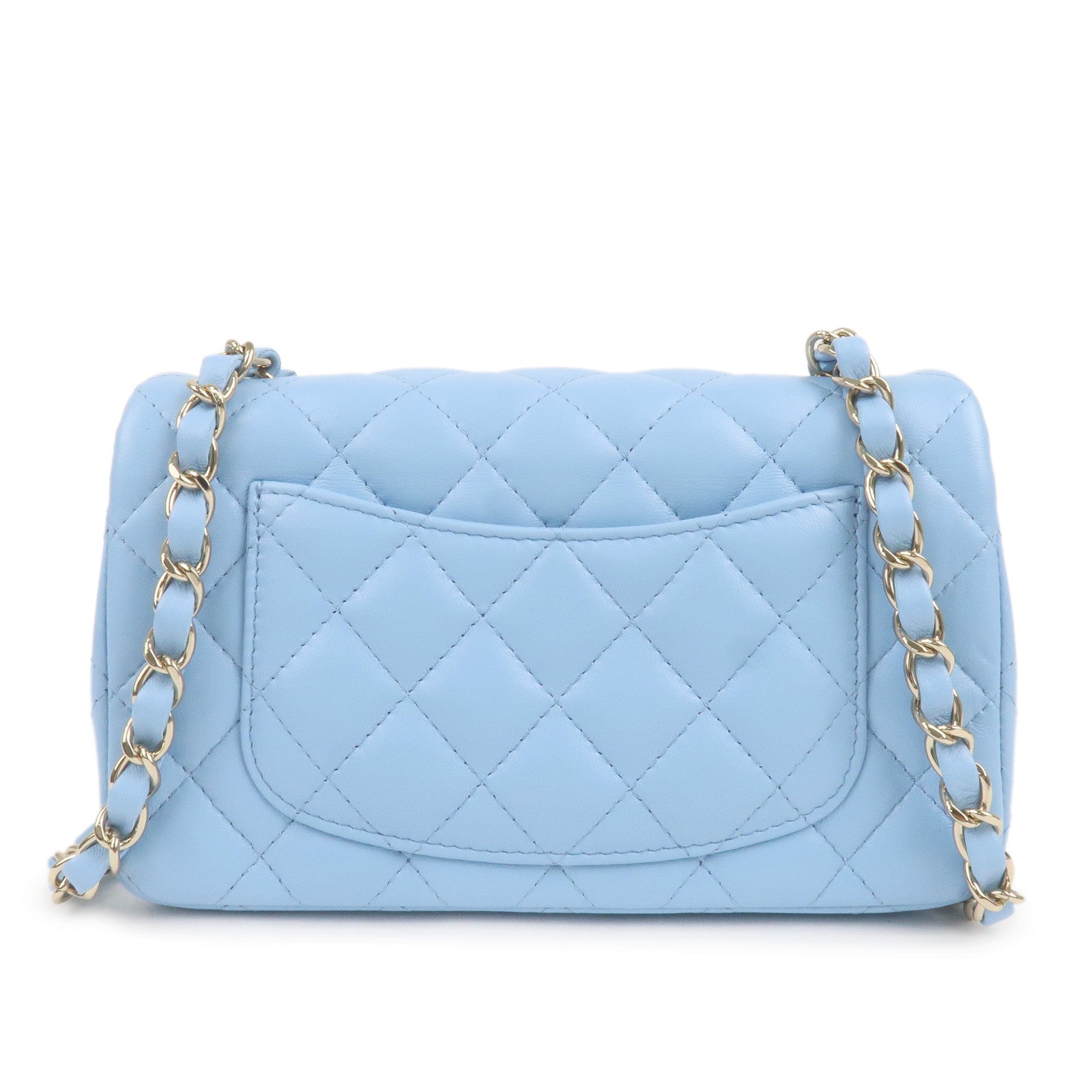 Matelasse Chain CHANEL A69900 dct Skin Bag Blue Chanel Pre Owned diagonal buckle coat Mini ep vintage luxury Store Shoulder Lamb