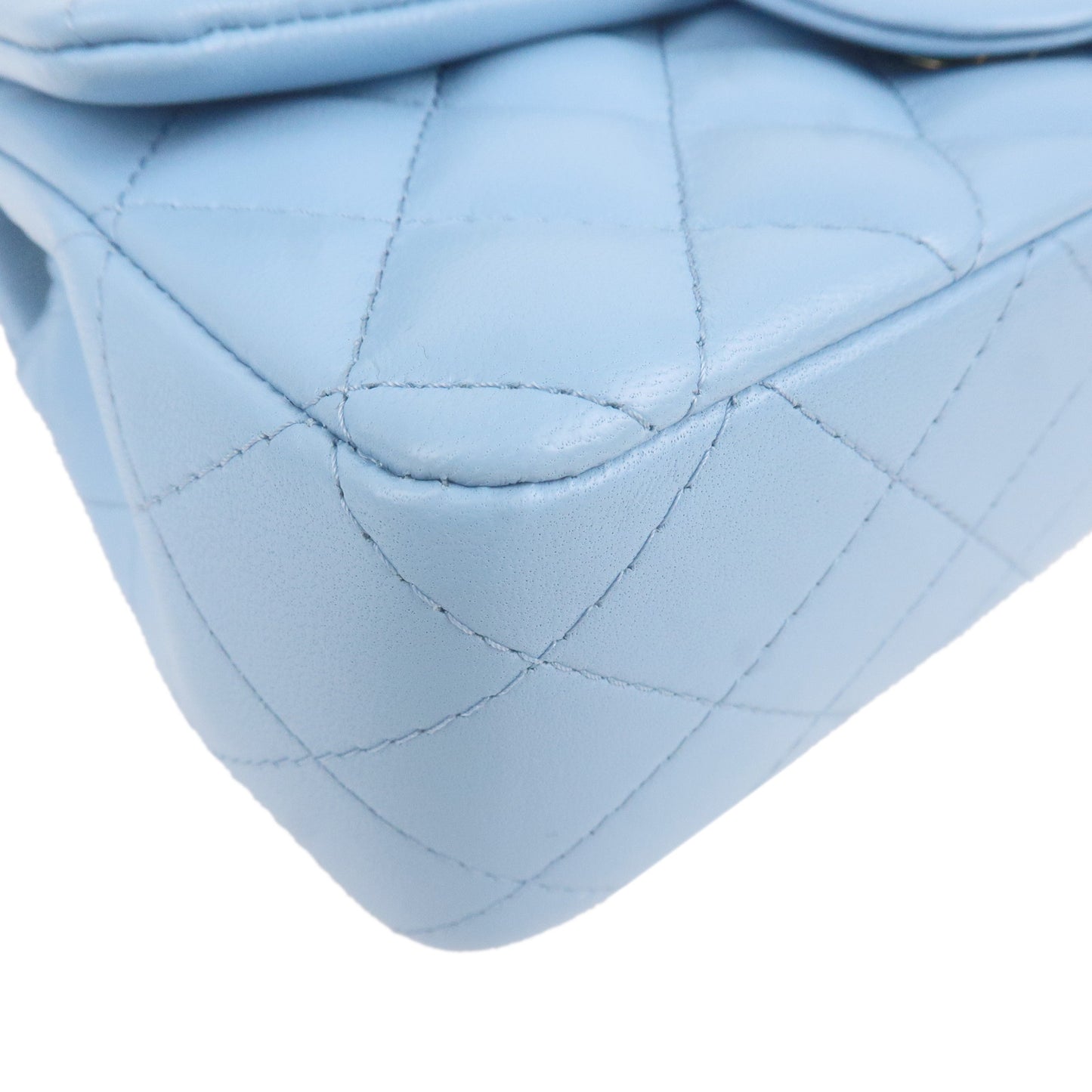 CHANEL Mini Matelasse Lamb Skin Chain Shoulder Bag Blue A69900