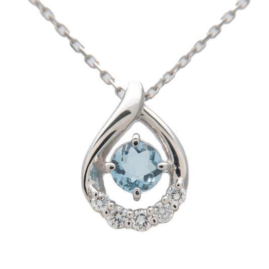 4C-Aquamarine-Diamond-Necklace-PT850-Platinum