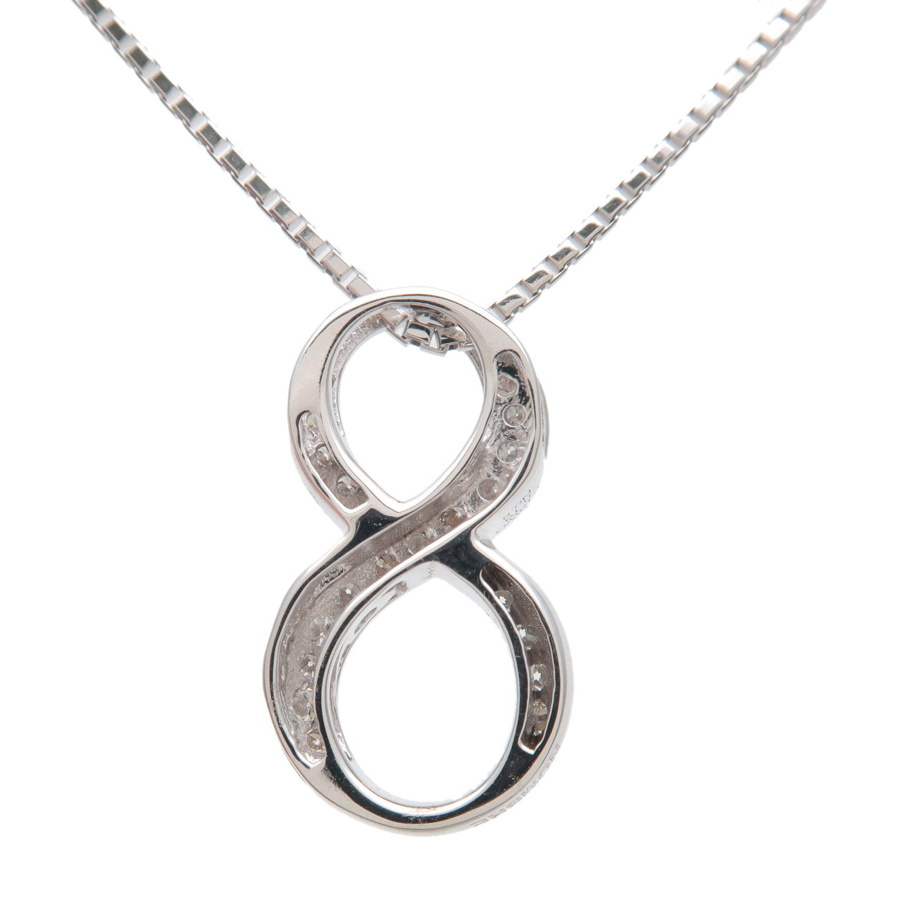 NOMBRE Number 8 Diamond 0.19ct Necklace Small K18 750 White Gold