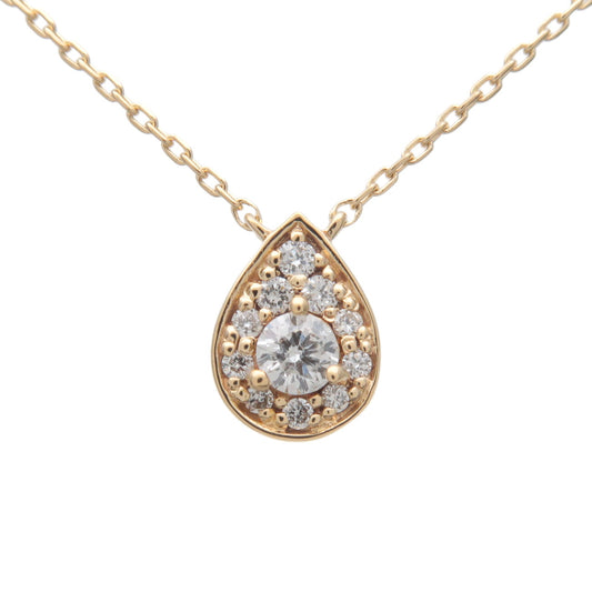 4C-Diamond-Necklace-Drop-Charm-K18YG-750YG-Yellow-Gold