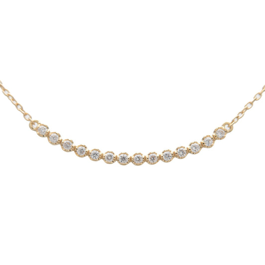 AHKAH-Believe-You-14P-Diamond-Necklace-0.10ct-K18-750-Yellow-Gold