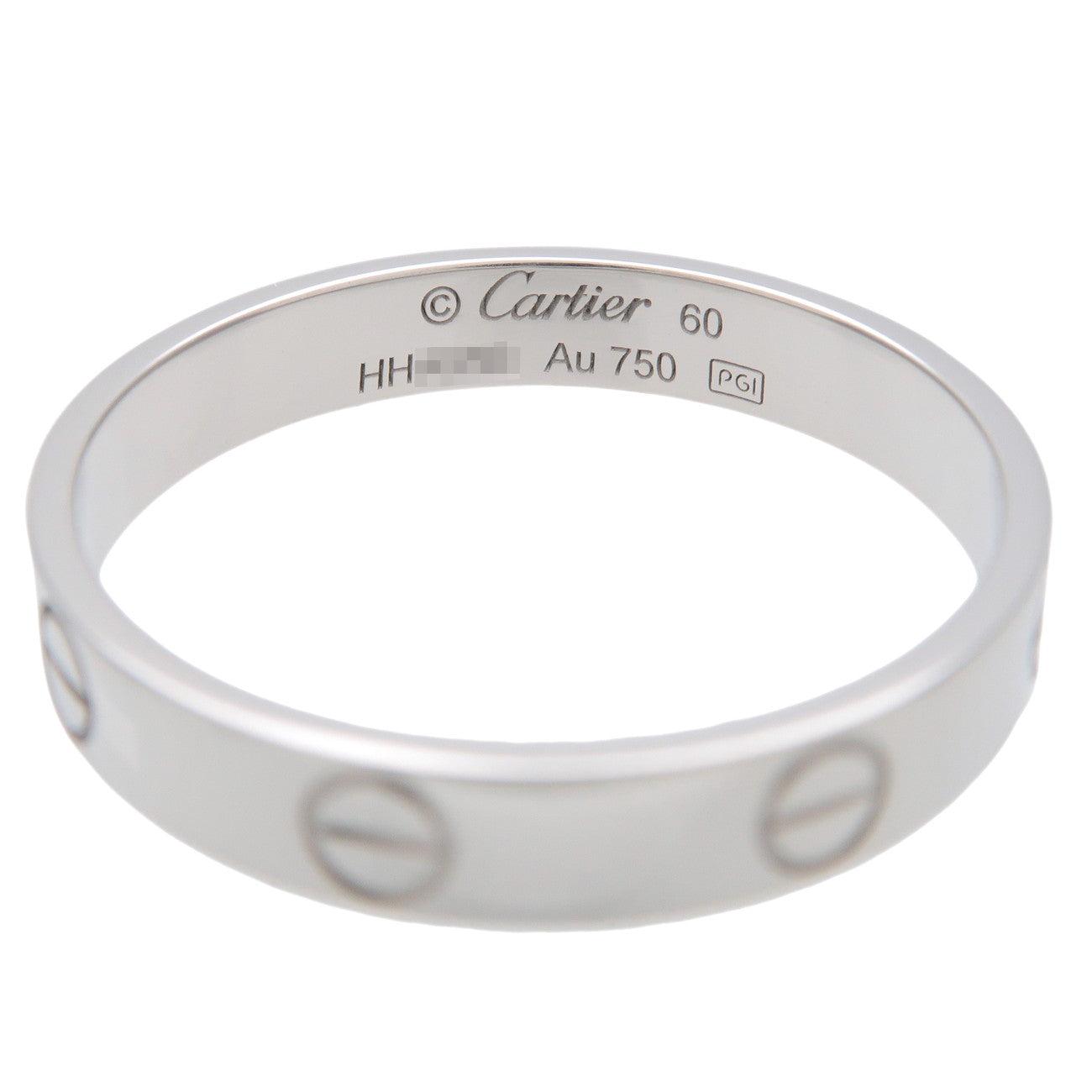 Cartier Mini Love Ring K18WG 750WG White Gold 60 US9 9.5 EU60.5