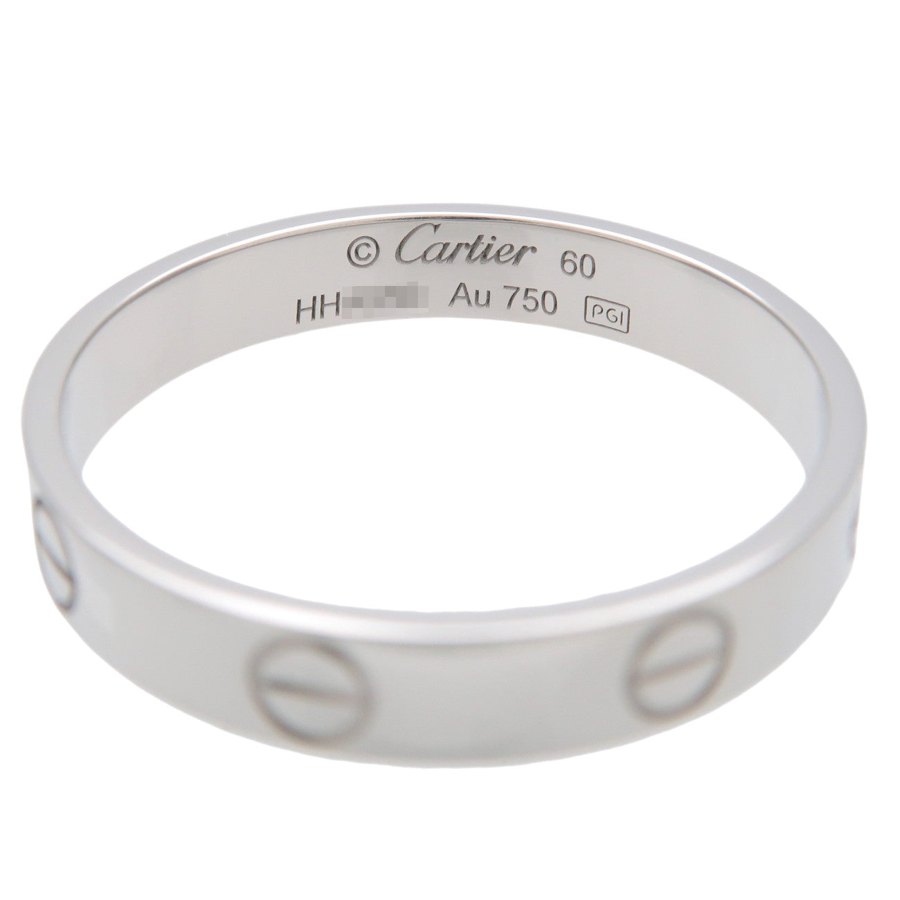 Cartier Mini Love Ring K18WG 750WG White Gold #60 US9-9.5 EU60.5