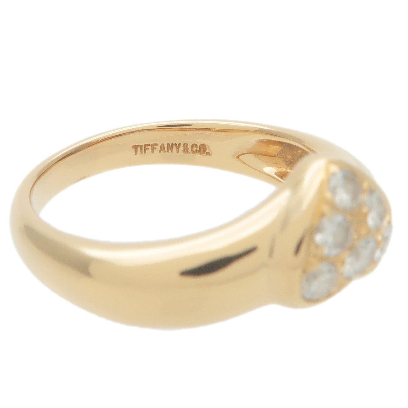 Tiffany&Co. Heart Pave 6P Diamond Ring K18 750YG US5-5.5 EU50