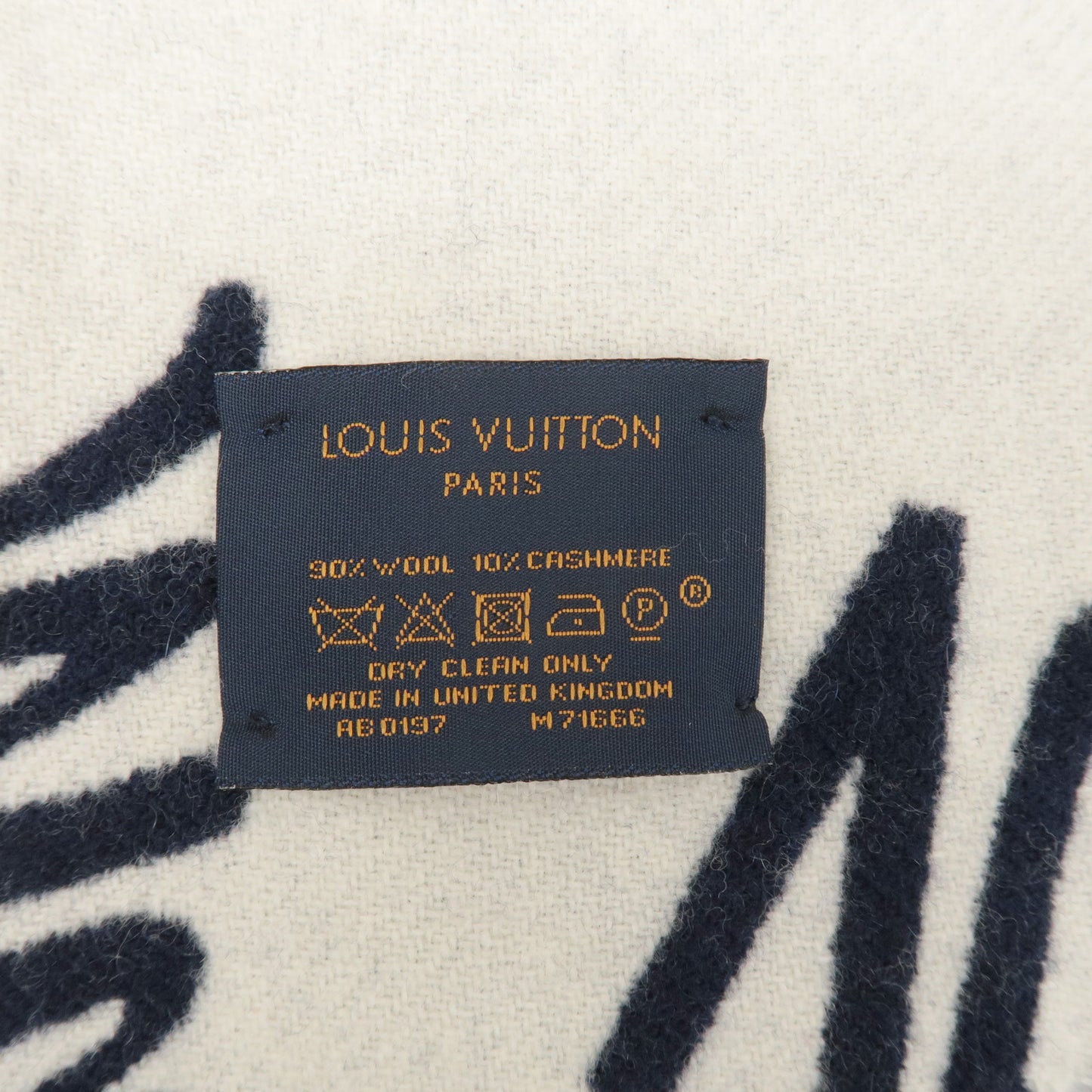 Louis Vuitton Escharpe Cities Scarf Navy White M71666