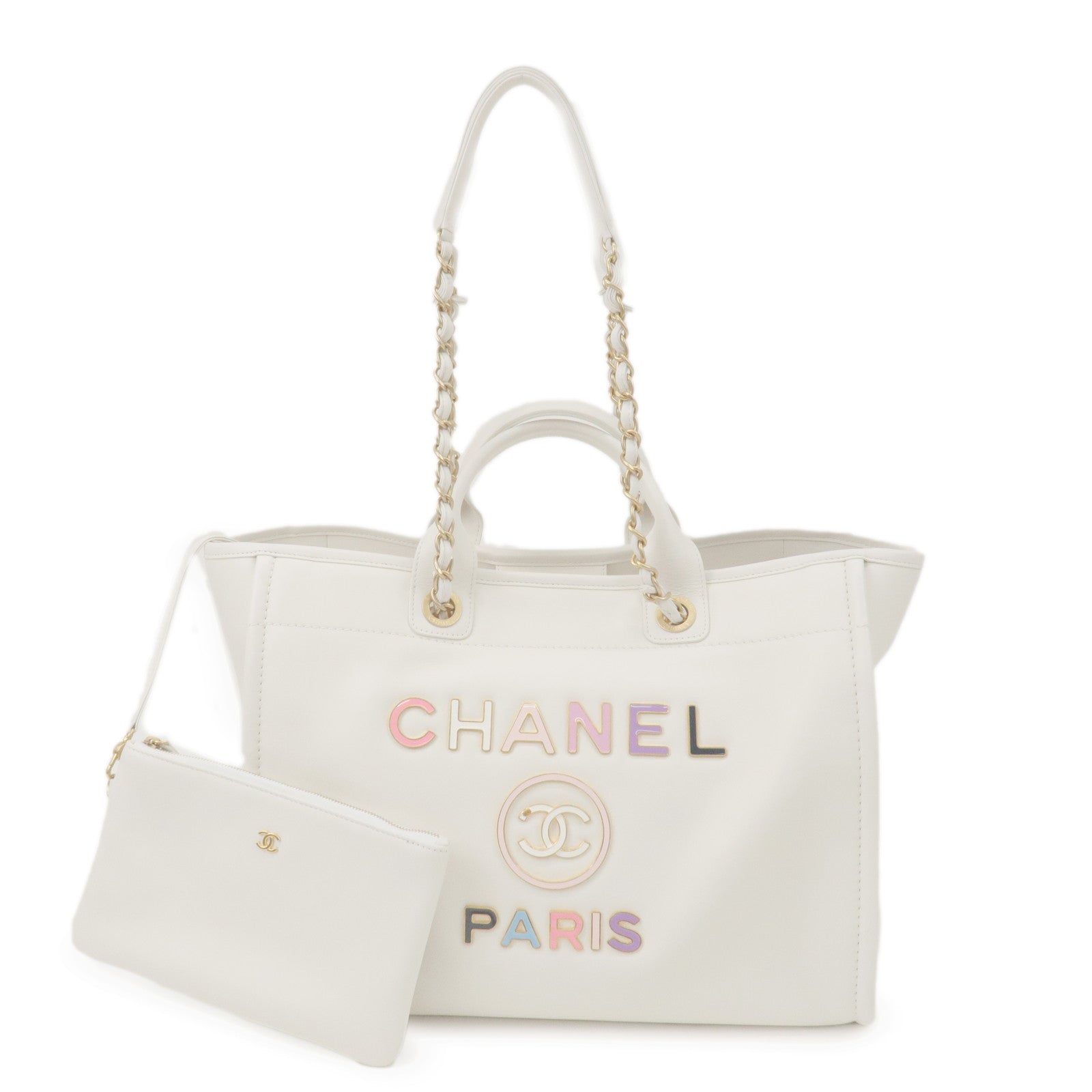 CHANEL-Deauville-Leather-2WAY-Chain-Tote-Bag-GM-White-A66941 –  dct-ep_vintage luxury Store