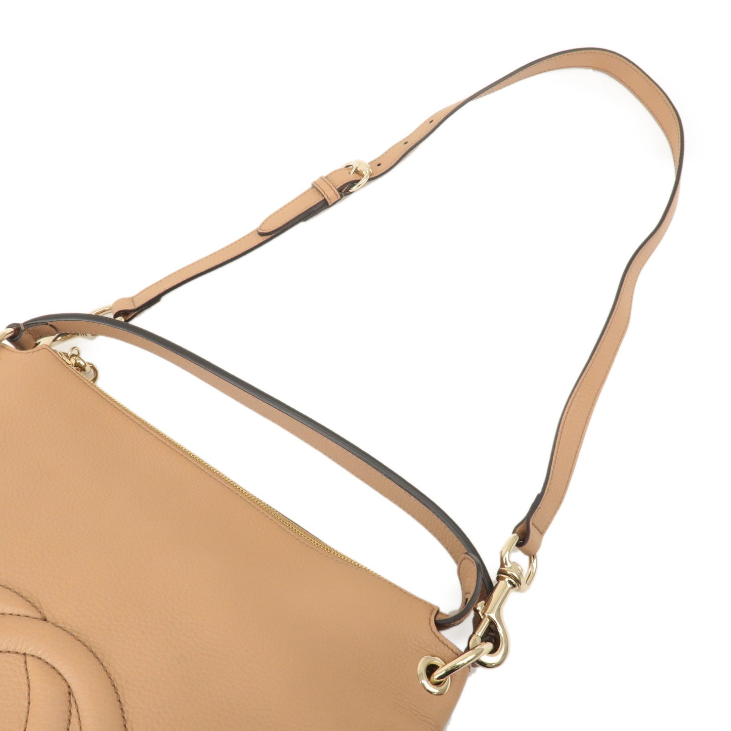 GUCCI SOHO Leather 2Way Shoulder Bag Hand Bag Beige 536194