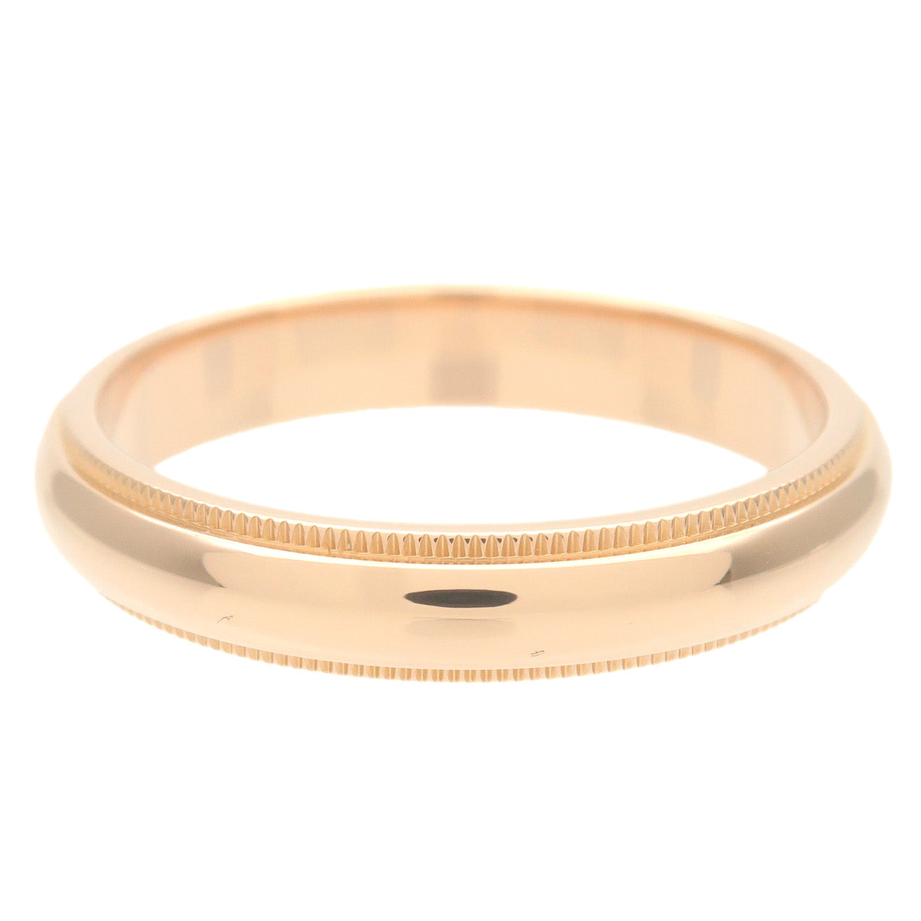 Tiffany&Co. Milgrain Band Ring 4mm K18PG 750PG Rose Gold US10 EU62
