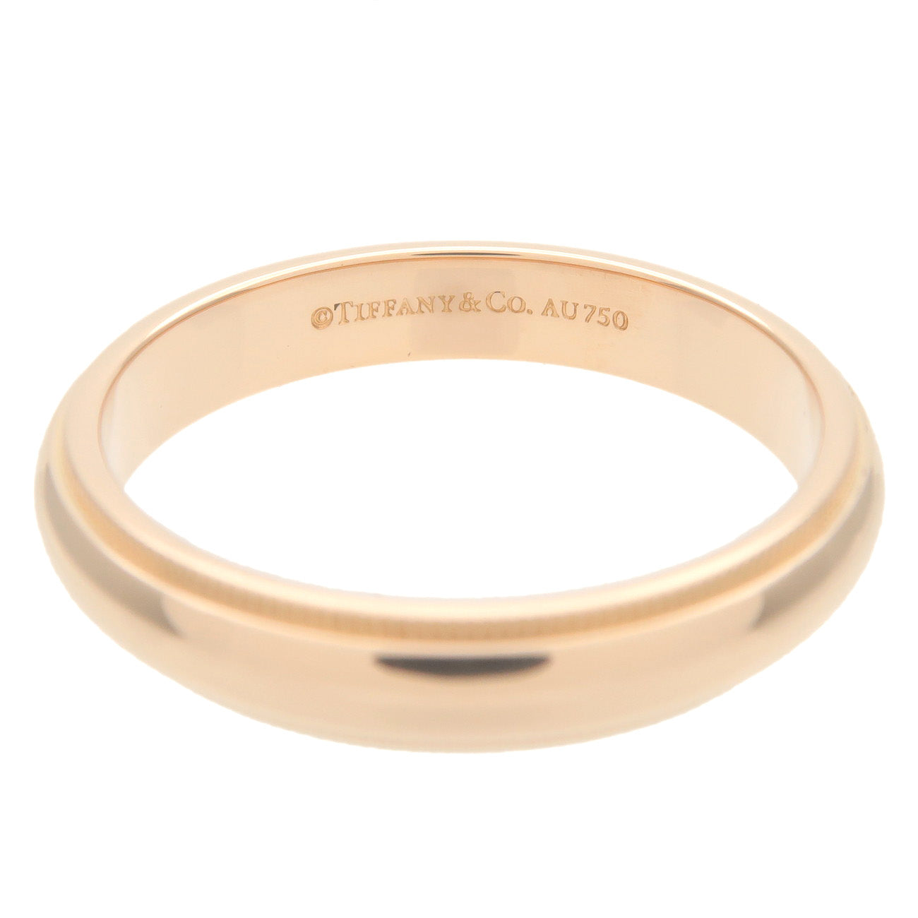 Tiffany&Co. Milgrain Band Ring 4mm K18PG 750PG Rose Gold US10 EU62