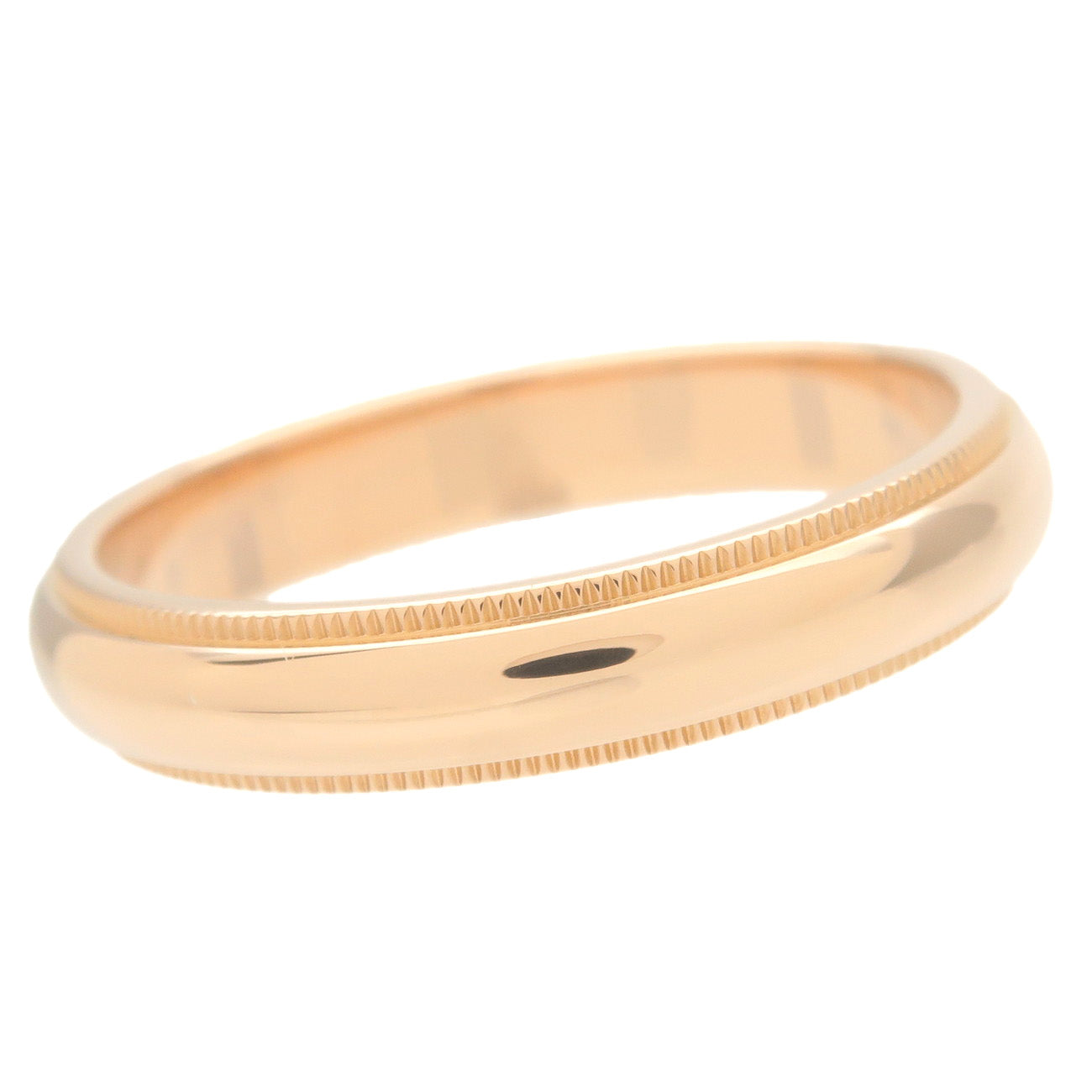 Tiffany&Co. Milgrain Band Ring 4mm K18PG 750PG Rose Gold US10 EU62