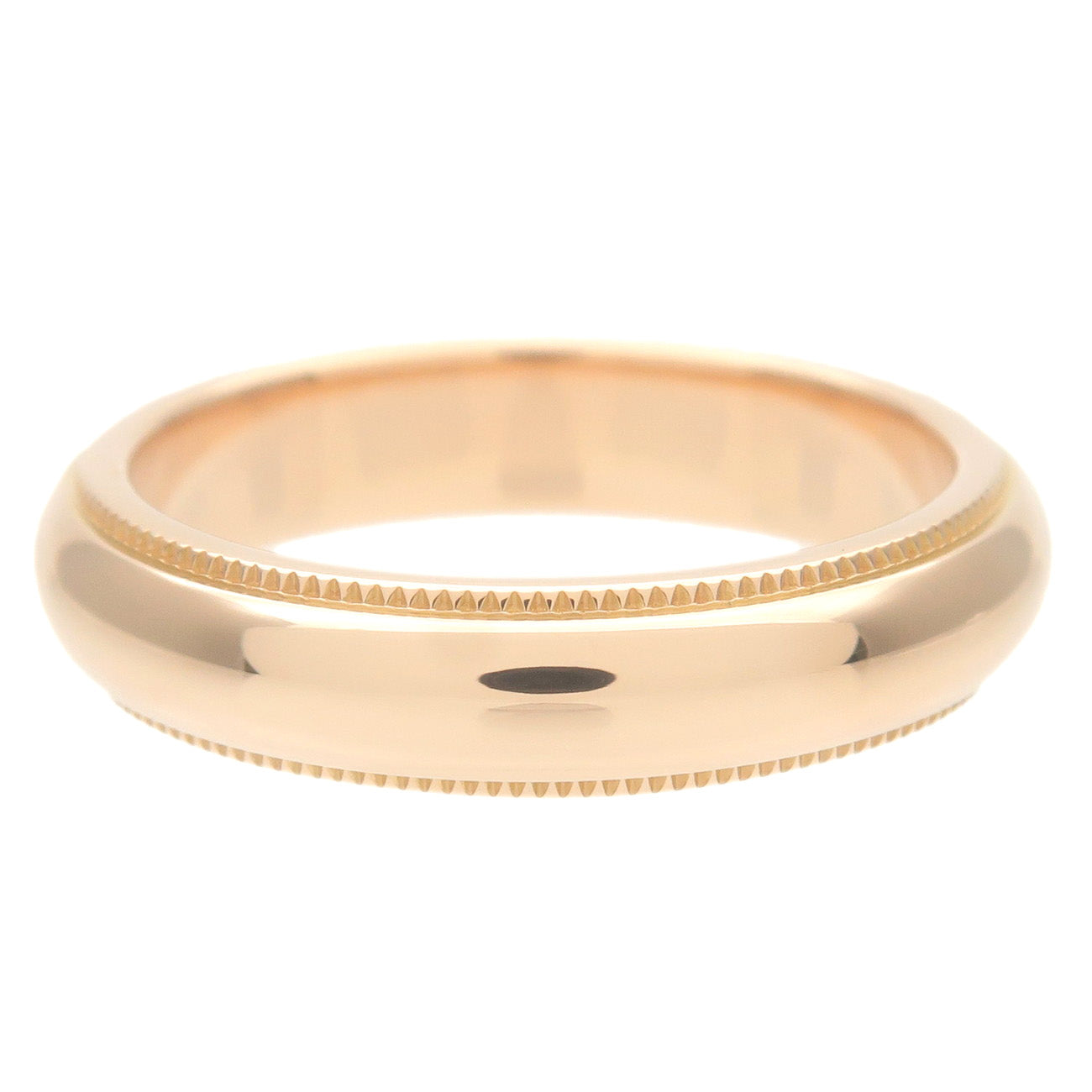 Tiffany&Co. Milgrain Band Ring 4mm K18 750PG Rose Gold US4.5 EU48