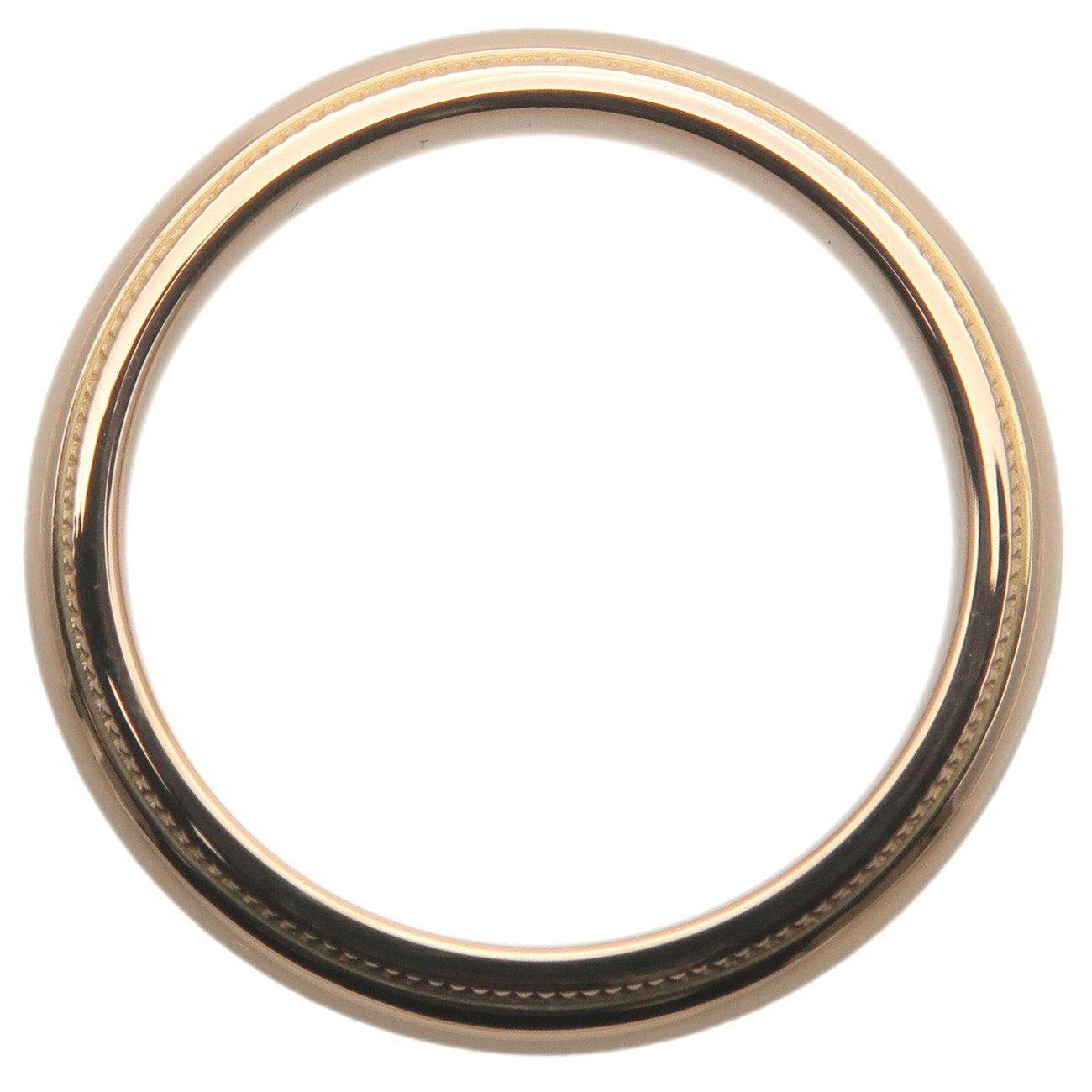 Tiffany&Co. Milgrain Band Ring 4mm K18 750PG Rose Gold US4.5 EU48