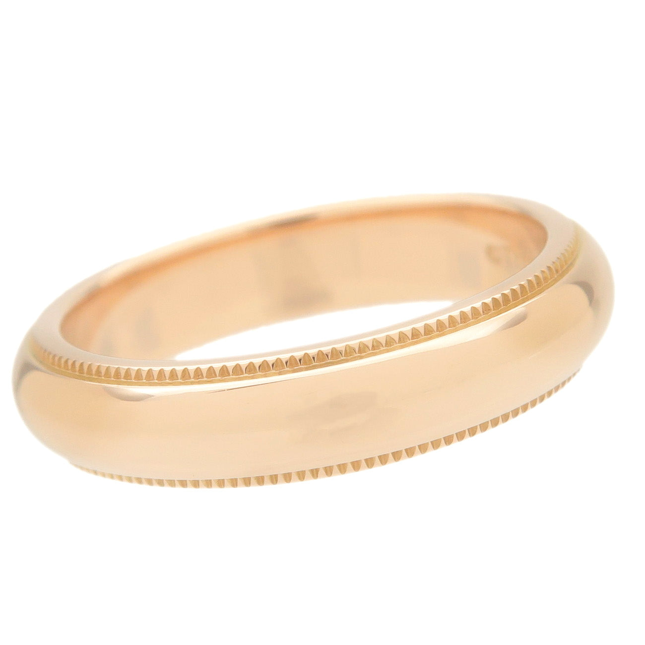 Tiffany&Co. Milgrain Band Ring 4mm K18 750PG Rose Gold US4.5 EU48