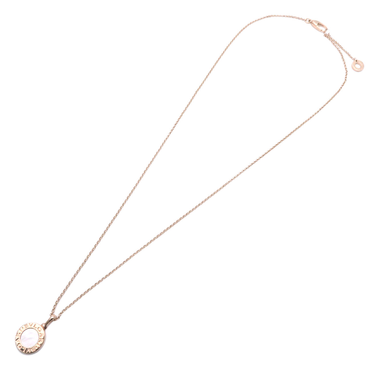 BVLGARI Necklace White Shell Necklace K18 750 Rose Gold