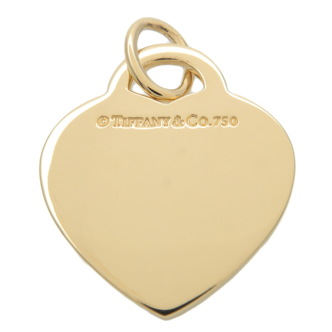 Tiffany&Co. Notes Heart Tag Necklace Pentant Top K18YG Yellow Gold