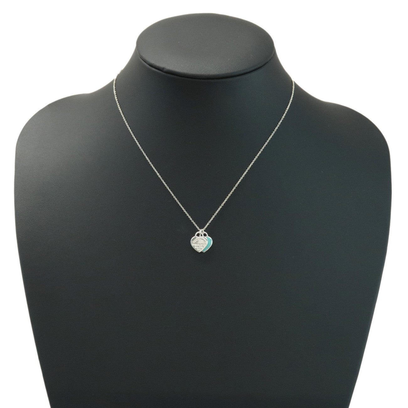 Tiffany necklace deals mini double heart