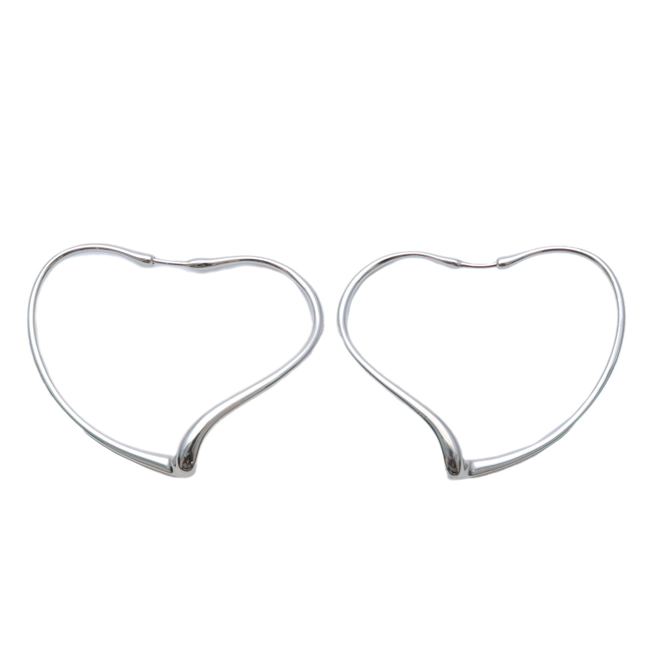 Tiffany&Co. Tiffany Open Heart Hoop Earring Medium SV925 Silver