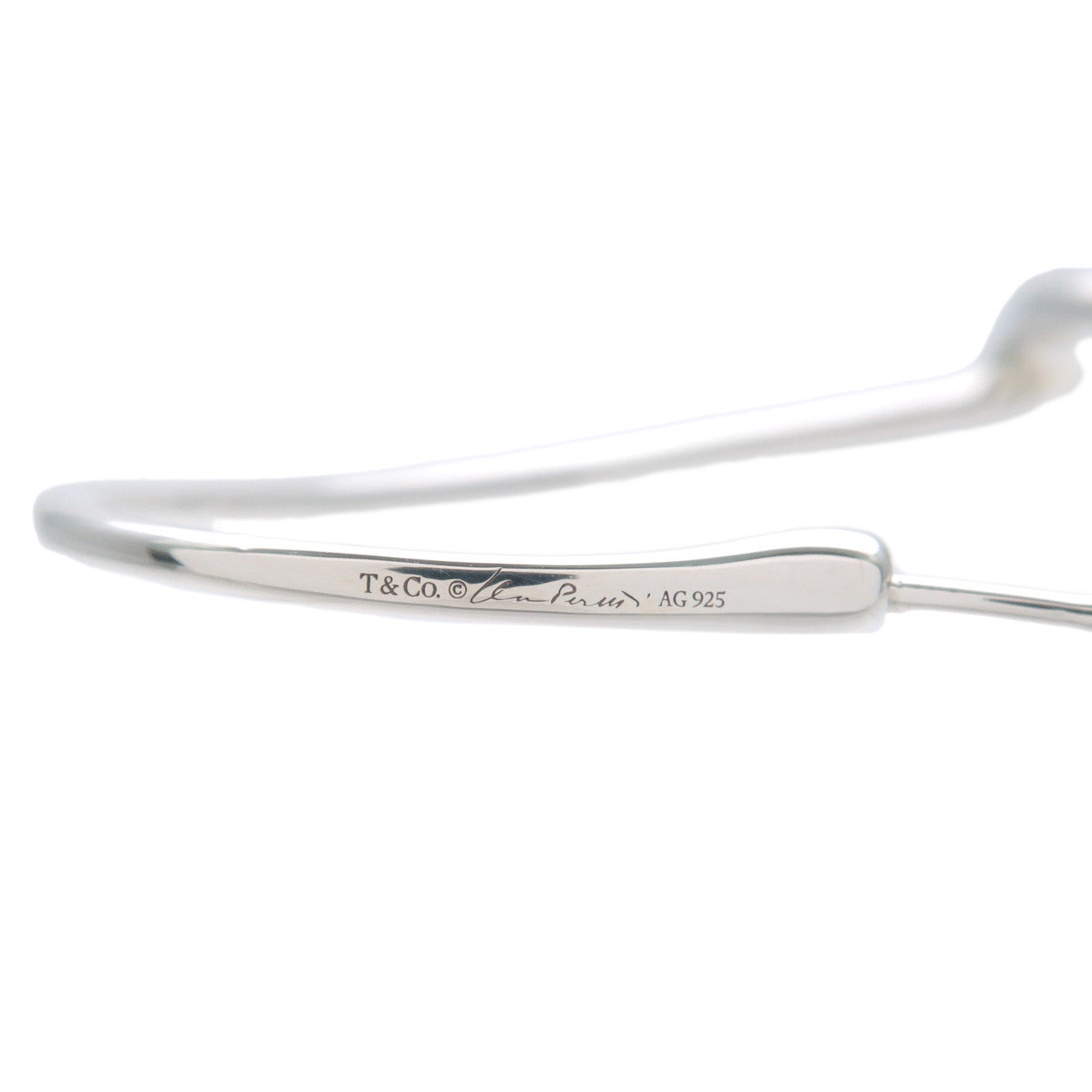 Tiffany&Co. Tiffany Open Heart Hoop Earring Medium SV925 Silver