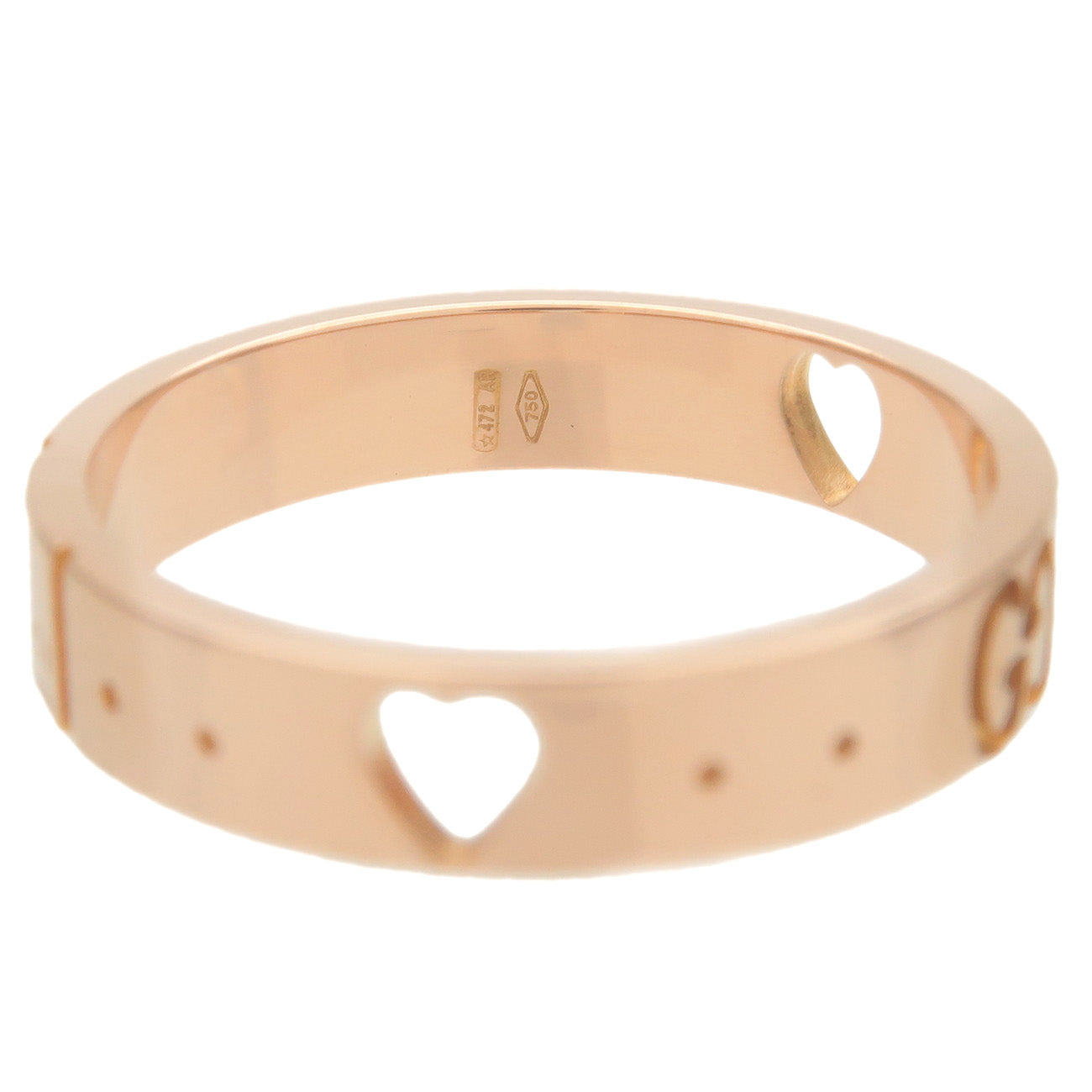 GUCCI Icon Amour Ring K18PG 750PG Rose Gold US5.5 EU51