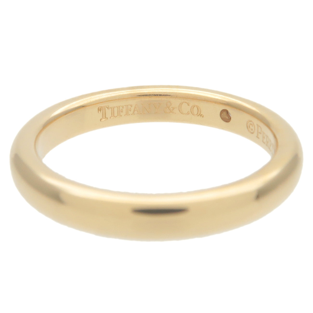 Tiffany&Co. Stacking Band Ring 1P Diamond K18 Yellow Gold US4 EU47